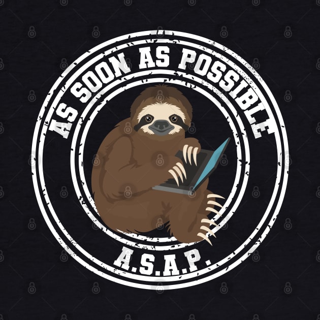 Humor Lazy worker Cute Funny Sloth by ProLakeDesigns